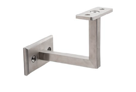 Stainless Steel Wall Mount Bracket, Fixed Saddle, Rectangular - Alloy 304 - #4 Satin Finish (Discount Metal Balusters America)