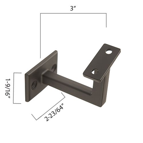 Zinc Diecast Brackets, 3" Extension, Adjustable Saddle, 2 Mounting Holes (Discount Metal Balusters America)
