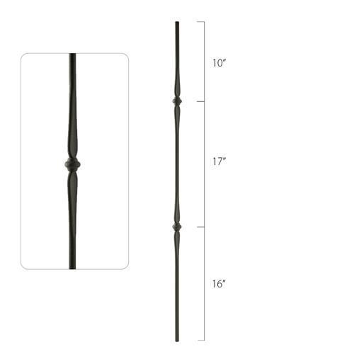 Steel Tube Spindles - 9/16" Round Series - Double Collar (Discount Metal Balusters America)