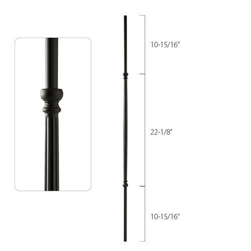 Steel Tube Spindles - 5/8 in. Round Series - Fluted Center (Discount Metal Balusters America)