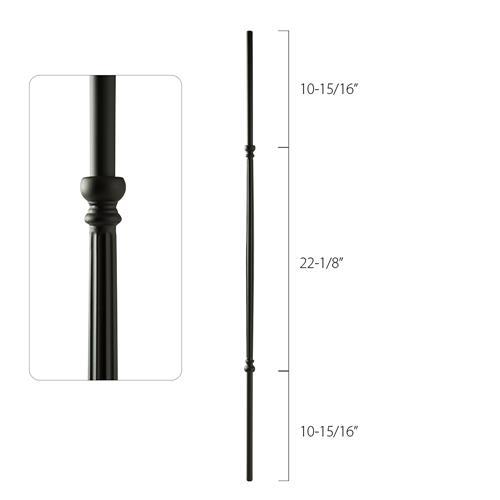 Steel Tube Spindles - 5/8 in. Round Series - Fluted Center (Discount Metal Balusters America)