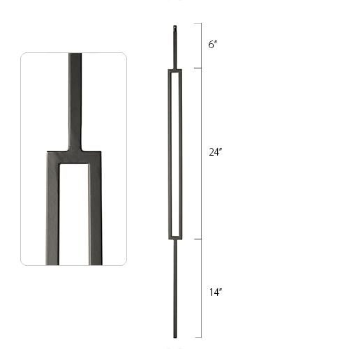 Steel Tube Spindle - 1/2 in. Square Series With Dowel Top - Single Feature