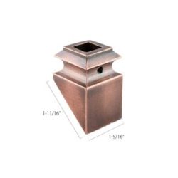 Aluminum Pitch Base Collars - 1/2" Square - Burnished Copper (Discount Metal Balusters America)
